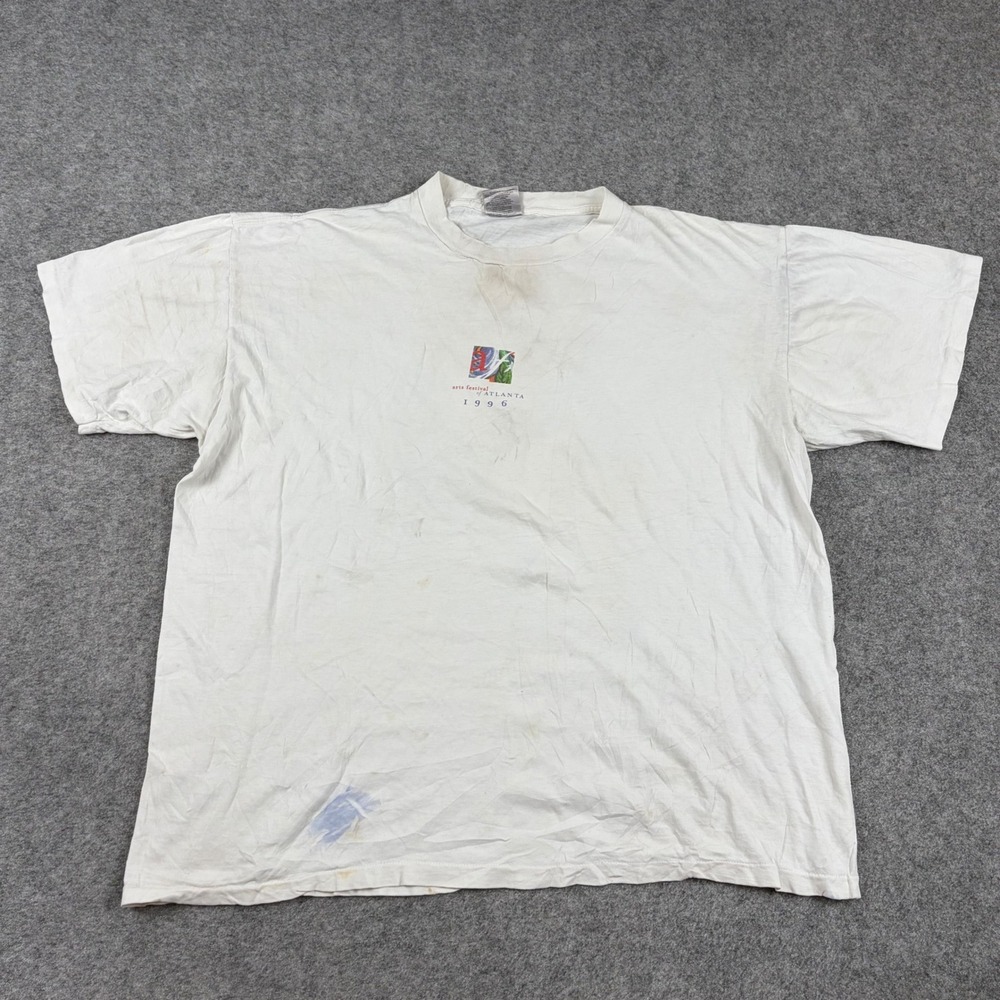 Oneita Arts Festival of Atlanta 1996 T-Shirt Mens Large White Vintage 90s Sports